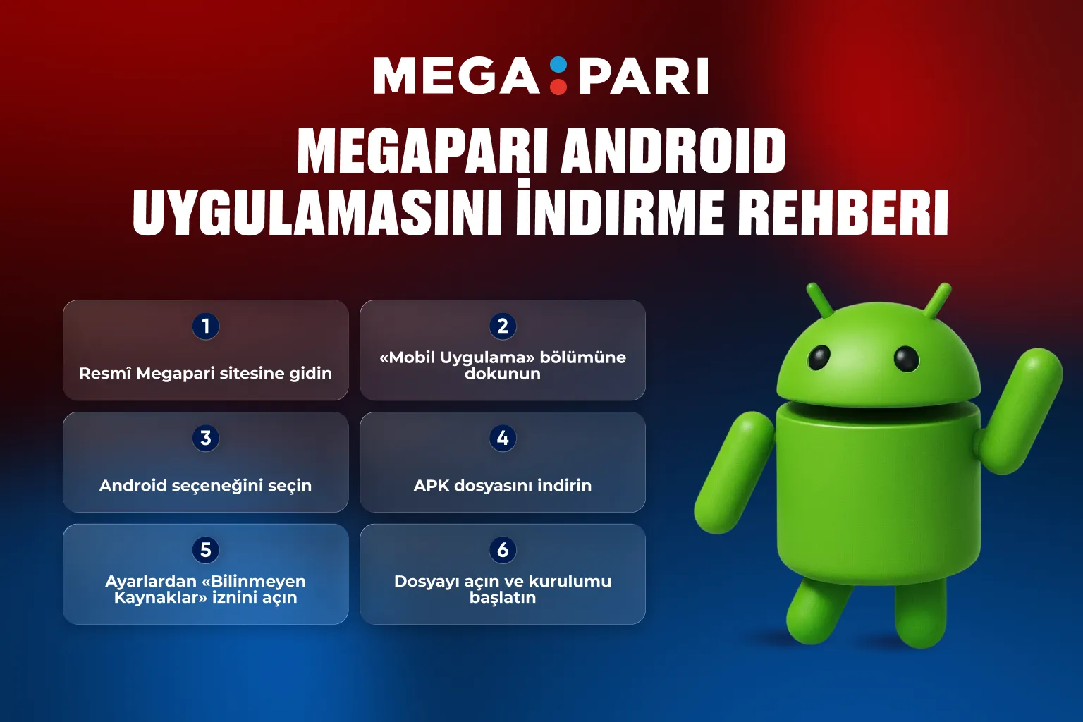Megapari Android uygulamasının nasıl indirilip kurulacağına dair resim