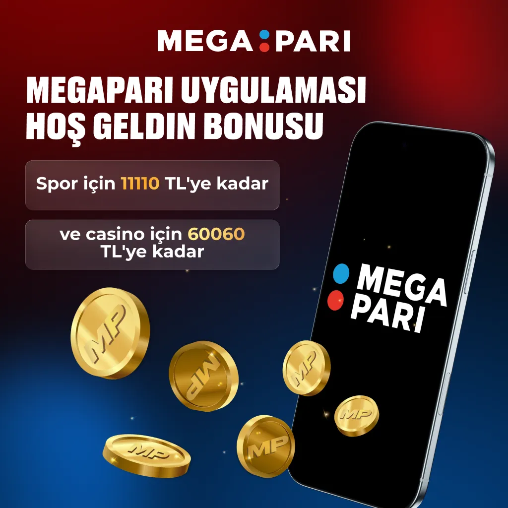 Megapari mobil uygulamasında sunulan %100 hoş geldin bonusu görseli